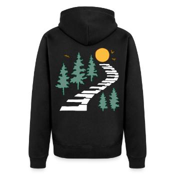 The musical path - Unisex Premium Organic Zip Hoodie - black - Back - Nico (187cm)