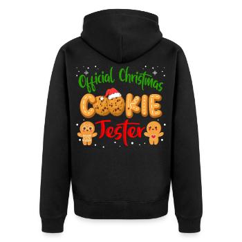 Offizieller Cookie-Tester Family Matching Outfit - Unisex Premium Bio Zip Hoodie - Schwarz - Hinten - Nico (187cm)