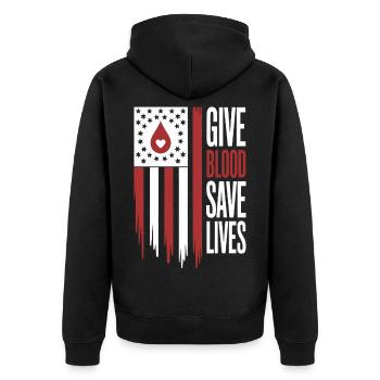 Blood donor Blood donation - Unisex Premium Organic Zip Hoodie - black - Back - Nico (187cm)