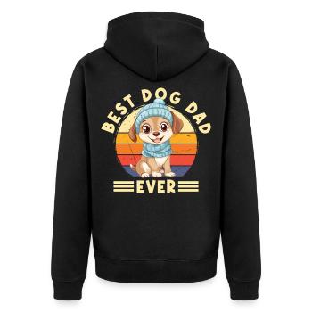 Chien Meilleur chien papa de tous les temps Meilleur chien papa père - Veste à capuche bio Premium Unisexe - noir - Dos - Nico (187cm)