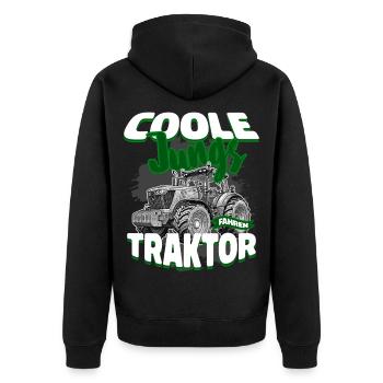 Cool Guys Conduire Tracteur Agriculteur Village Enfant Tracteur - Veste à capuche bio Premium Unisexe - noir - Dos - Nico (187cm)
