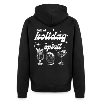Voller Urlaubsstimmung - Unisex Premium Bio Zip Hoodie - Schwarz - Hinten - Nico (187cm)