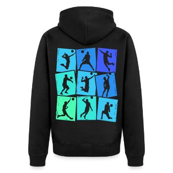 Volley-ball Volley-ball Hommes Enfants Garçons - Veste à capuche bio Premium Unisexe - noir - Dos - Nico (187cm)