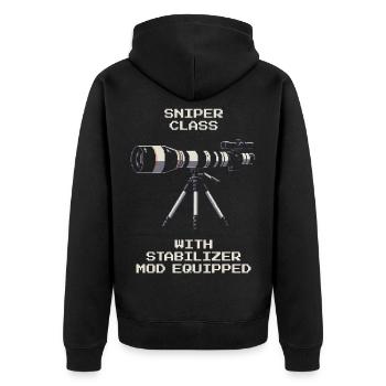 Classe de tireur d’élite | Téléobjectif avec stabilisateur - Veste à capuche bio Premium Unisexe - noir - Dos - Nico (187cm)