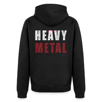 Heavy Metal Motif - Unisex Premium Organic Zip Hoodie - black - Back - Nico (187cm)