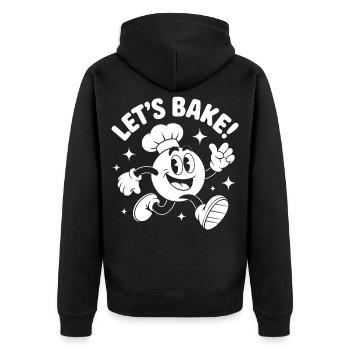 Pâtisserie avec un boulanger de dessin animé joyeux - Veste à capuche bio Premium Unisexe - noir - Dos - Nico (187cm)