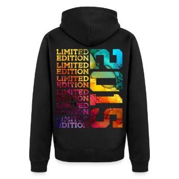 ÉDITION LIMITÉE 2015 11 ANS 11E ANNIVERSAIRE - Veste à capuche bio Premium Unisexe - noir - Dos - Nico (187cm)