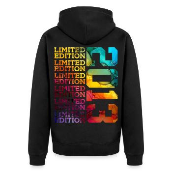 ÉDITION LIMITÉE 2013 13 ANS 13E ANNIVERSAIRE - Veste à capuche bio Premium Unisexe - noir - Dos - Nico (187cm)