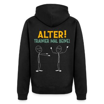 Stick Figure OLD TRAINER TIMES LEGS Drôle - Veste à capuche bio Premium Unisexe - noir - Dos - Nico (187cm)