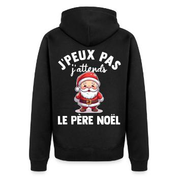 Je Peux Pas J'attends le Père Noël Joyeux Noel  - Veste à capuche bio Premium Unisexe - noir - Dos - Nico (187cm)