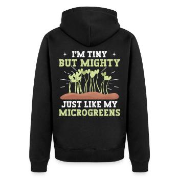 Microgreen Farmer Gartenbauset Sprossen-Liebhaber - Unisex Premium Bio Zip Hoodie - Schwarz - Hinten - Nico (187cm)