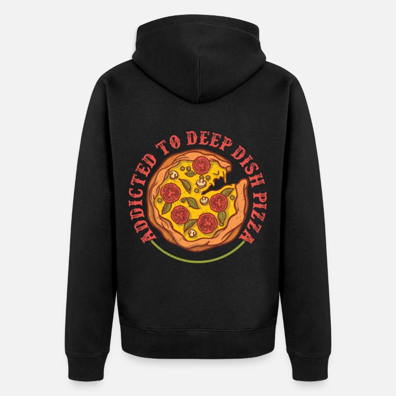 Plat profond Pizza Chicargo - Veste à capuche bio Premium Unisexe - noir