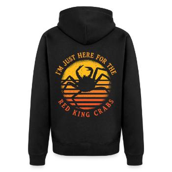 Alaska Königskrabben Here For The Red King Crabs - Unisex Premium Organic Zip Hoodie - black - Back - Nico (187cm)