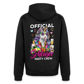 Official Schlager Party Crew - Unisex Premium Organic Zip Hoodie - black - Back - Nico (187cm)