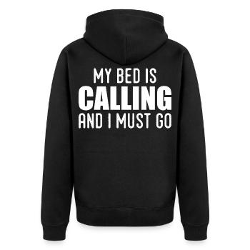 My bed is calling and i must go - Veste à capuche bio Premium Unisexe - noir - Dos - Nico (187cm)