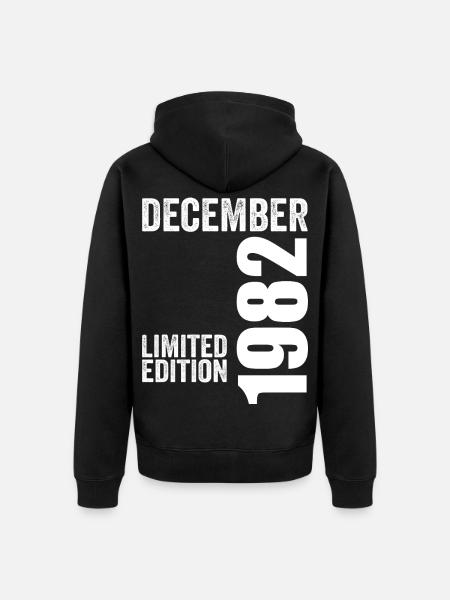 Retro Birthday Gift - December 1982 - Unisex Premium Organic Zip Hoodie - black