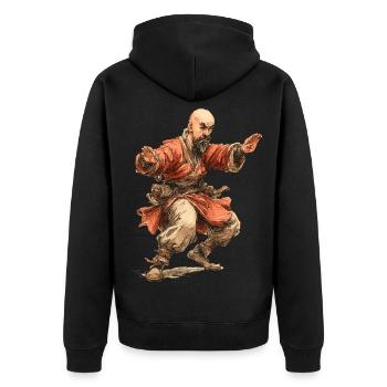 Moine Kungfu - Veste à capuche bio Premium Unisexe - noir - Dos - Nico (187cm)