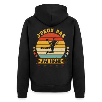 Je Peux Pas J'ai Handball Humour Joueur Hand - Veste à capuche bio Premium Unisexe - noir - Dos - Nico (187cm)