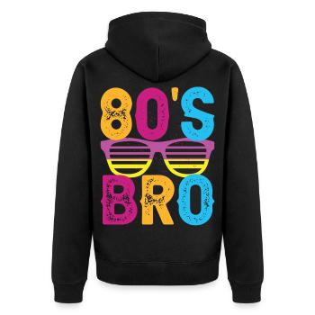 80s Birthday 80s Fancy Dress Party - Unisex Premium Organic Zip Hoodie - black - Back - Nico (187cm)