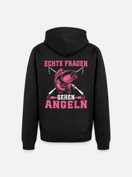 Real Women Go Fishing - Unisex Premium Organic Zip Hoodie - black