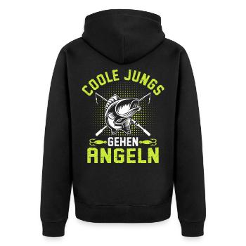 Cool Boys Go Pêche Enfants Garçon Angel - Veste à capuche bio Premium Unisexe - noir - Dos - Nico (187cm)