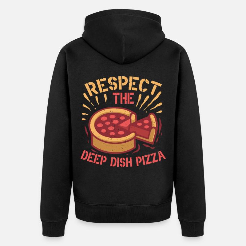Plat profond Pizza Chicargo - Veste à capuche bio Premium Unisexe - noir
