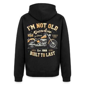 Je ne suis pas vieux Décembre Construit en 1968 - Veste à capuche bio Premium Unisexe - noir - Dos - Nico (187cm)