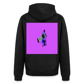 TEXTURA_DE_COLOR_#21 - Unisex Premium Organic Zip Hoodie - black - Back - Nico (187cm)
