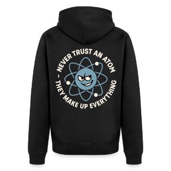 Blague drôle sur l’atome – Science Nerd Humour - Veste à capuche bio Premium Unisexe - noir - Dos - Nico (187cm)