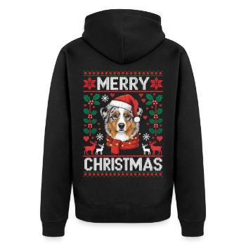 Berger Australien Noël Noël - Veste à capuche bio Premium Unisexe - noir - Dos - Nico (187cm)