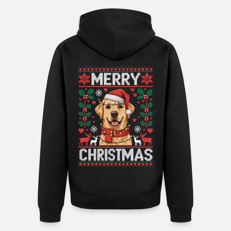 Labrador Retriever Cadeau de Noël - Veste à capuche bio Premium Unisexe - noir