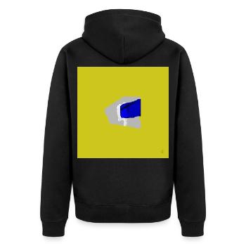 TEXTURA_DE_COLOR_#31 - Unisex Premium Bio Zip Hoodie - Schwarz - Hinten - Nico (187cm)