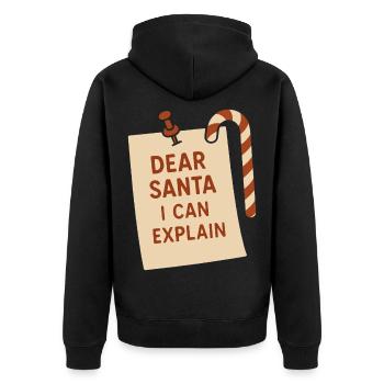 Cher Père Noël, je peux expliquer Noël drôle - Veste à capuche bio Premium Unisexe - noir - Dos - Nico (187cm)