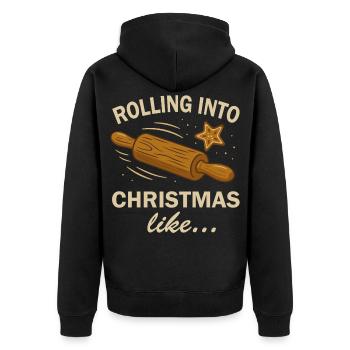Noël Noël Boulangerie Pâte à rouler et biscuit - Veste à capuche bio Premium Unisexe - noir - Dos - Nico (187cm)