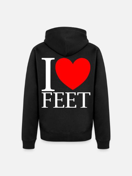 Ich Liebe Füße I Love Feet - Unisex Premium Organic Zip Hoodie - black