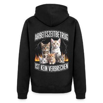 Arbeitszeitbetrug Ist Kein Verbrechen Y2K Bootleg - Unisex Premium Bio Zip Hoodie - Schwarz - Hinten - Nico (187cm)