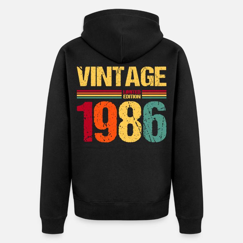 40e anniversaire 1986 Édition limitée - Veste à capuche bio Premium Unisexe - noir
