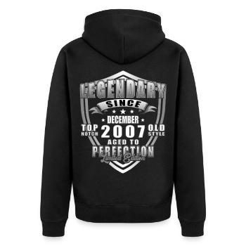 Décembre 2007 Jubilé 2007 Légendes Décembre - Veste à capuche bio Premium Unisexe - noir - Dos - Nico (187cm)