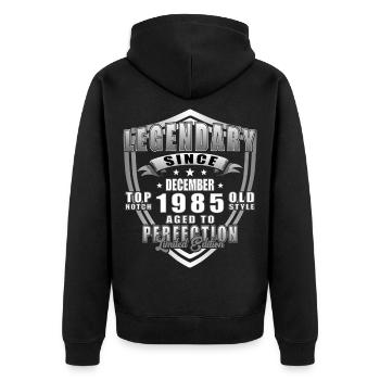 Décembre 1985 Jubilé 1985 Légendes Décembre - Veste à capuche bio Premium Unisexe - noir - Dos - Nico (187cm)