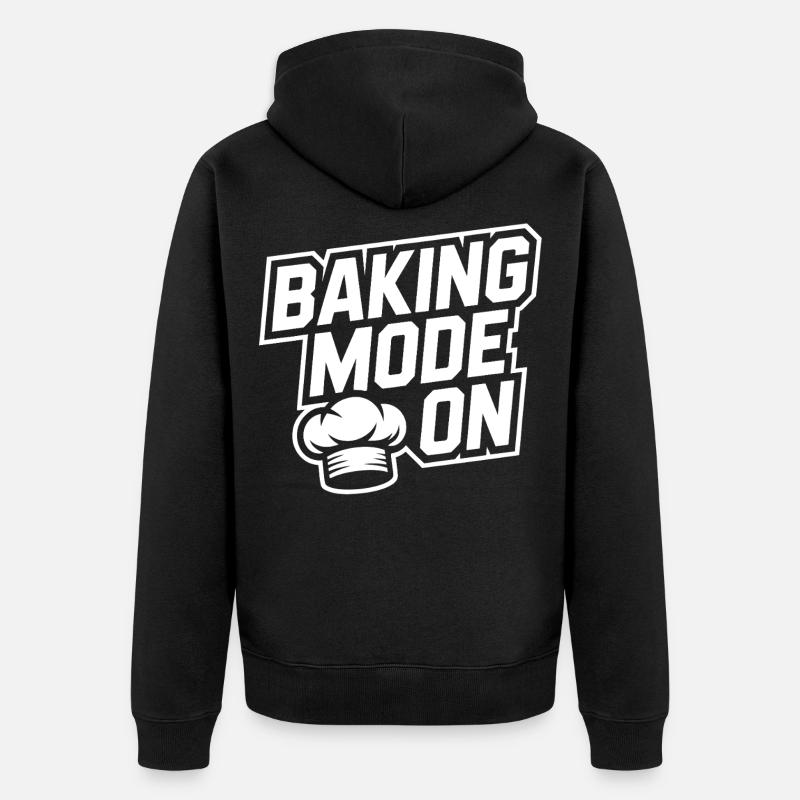 Backmodus An – Küchenhumor Design - Unisex Premium Bio Zip Hoodie - Schwarz