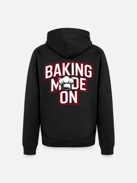 Baking Mode - Chef's Hat Design - Unisex Premium Organic Zip Hoodie - black