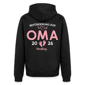 Grandma 2026 Pregnancy Announcement Mom - Unisex Premium Organic Zip Hoodie - black - Back - Nico (187cm)