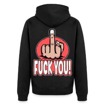 Doigt du milieu Baise Vous Doigt Puant Conception - Veste à capuche bio Premium Unisexe - noir - Dos - Nico (187cm)