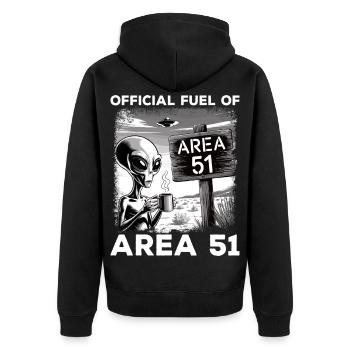 Lustige Area 51 Außerirdische UFO Kaffee Liebhaber - Unisex Premium Bio Zip Hoodie - Schwarz - Hinten - Nico (187cm)