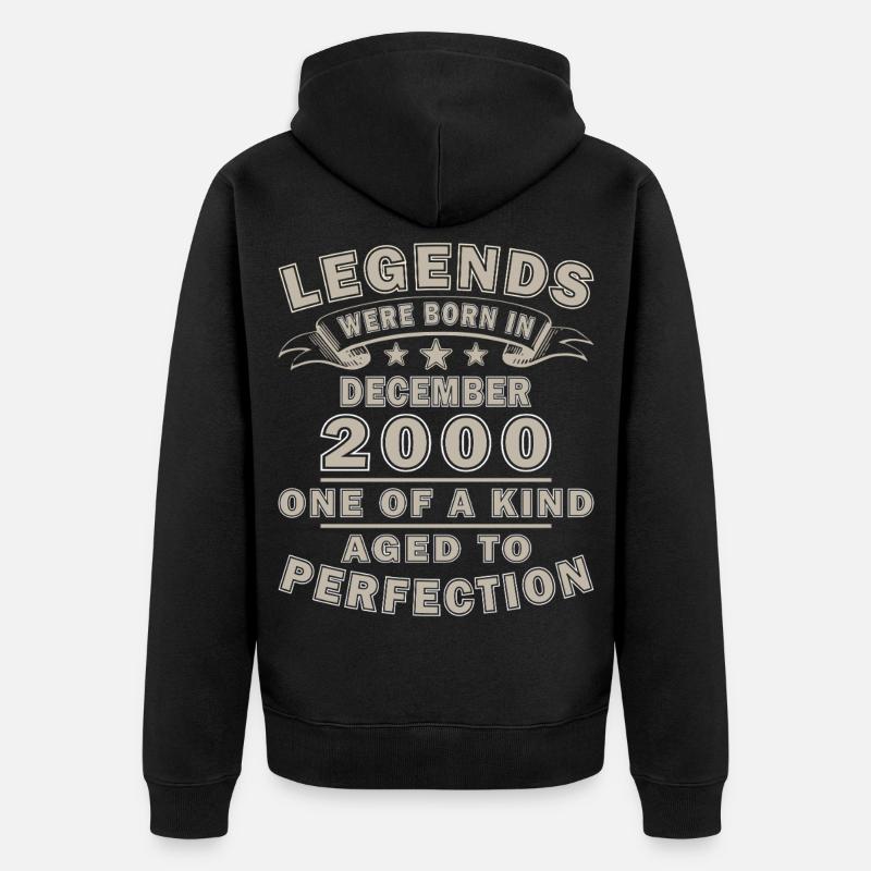 Dezember 2000 Dezember Jubiläum Dezember 2000 - Unisex Premium Bio Zip Hoodie - Schwarz