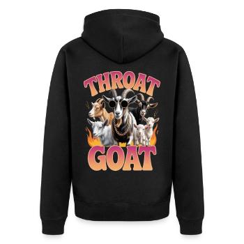 Throat Goat Meme Y2K Bootleg Unwearable - Unisex Premium Bio Zip Hoodie - Schwarz - Hinten - Nico (187cm)