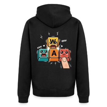 WASD Gamer Kawaii - Unisex Premium Organic Zip Hoodie - black - Back - Nico (187cm)