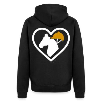 Équitation Coeur Amour Equestre Cadeau - Veste à capuche bio Premium Unisexe - noir - Dos - Nico (187cm)