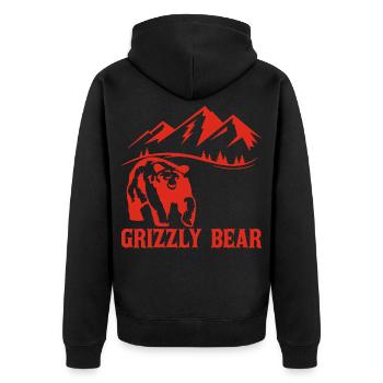 Randonnée avec un ours (rouge) - Veste à capuche bio Premium Unisexe - noir - Dos - Nico (187cm)