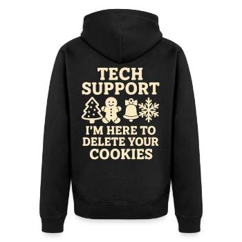 Support technique Je suis ici pour supprimer vos cookies - Veste à capuche bio Premium Unisexe - noir - Dos - Nico (187cm)